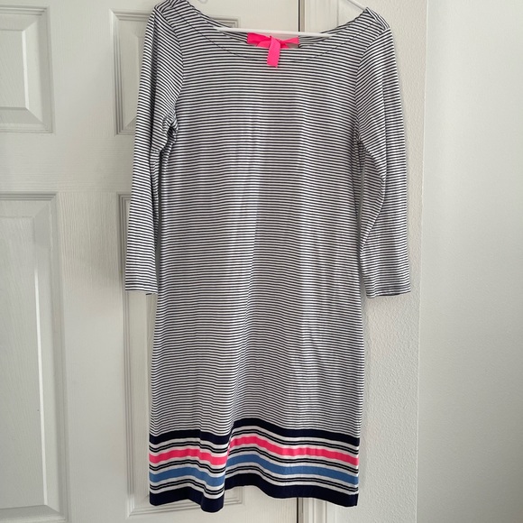 Lilly Pulitzer Navy Bayside Stripe Engineered Dress Size Small - Picture 1 of 8